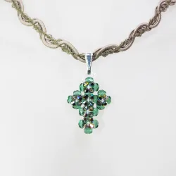Pendant 45cm - Valonia-Khaki Braid - Pendant 45cm - Laiton argenté